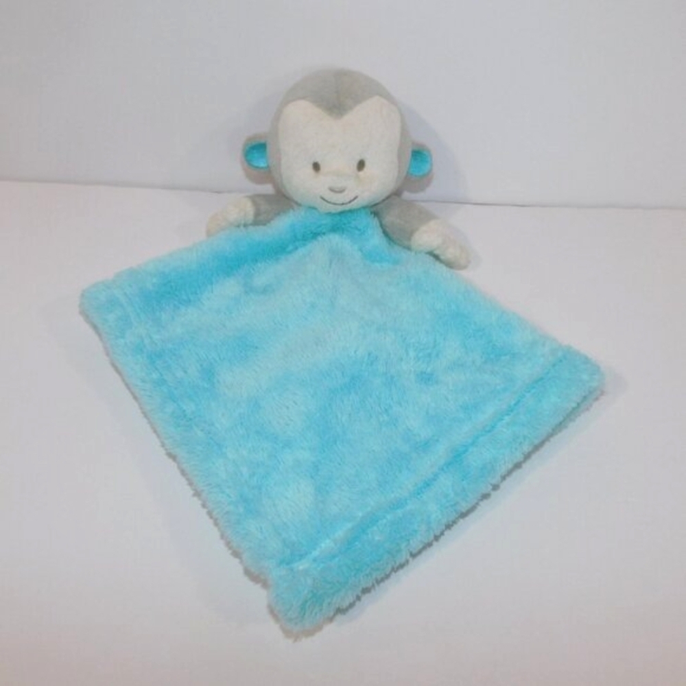 Blankets Beyond Gray Blue Monkey Security blanket Baby lovey Nunn Soother  Plush